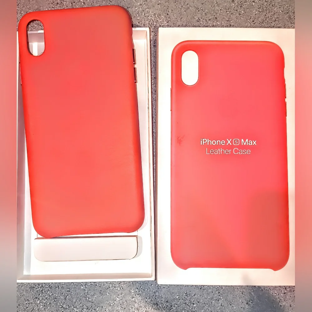 iphone xs red leather case